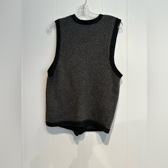 Ralph Lauren RUGBY Lambswool Herringbone Vest M Gray Wool Academic Preppy - Picture 5 of 9